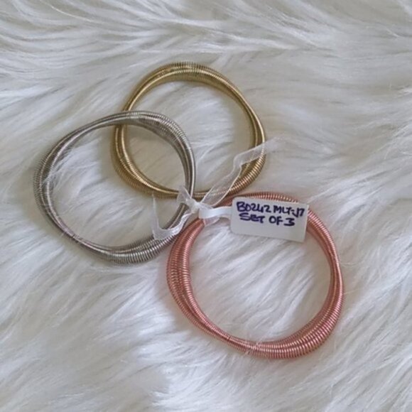 NEW Bansri Corelia Metal Stretch 3 Piece Bracelet Set - Picture 6 of 7